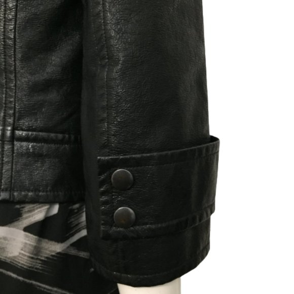 French Connection Size 0 Ladies Black Leather Jacket - Picture 10 of 16